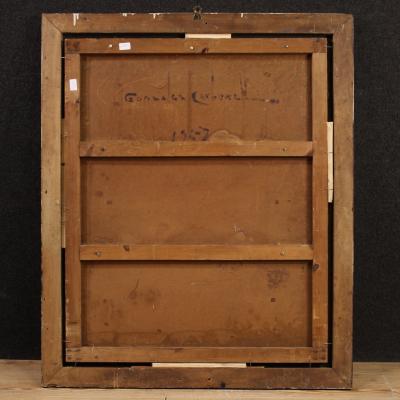 Spanish painting signed Maternity 20th century