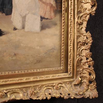 Spanish painting with flamenco dancer signed Gallegos