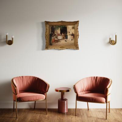 Spanish painting with flamenco dancer signed Gallegos