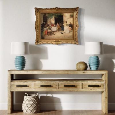 Spanish painting with flamenco dancer signed Gallegos