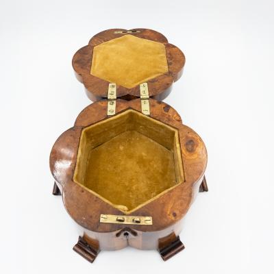 Specimen Wood Box In The Form Of A Lotus Flower English Circa 1850
