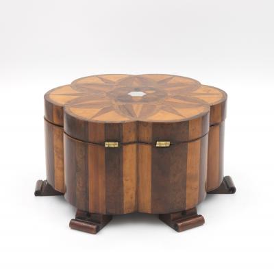 Specimen Wood Box In The Form Of A Lotus Flower English Circa 1850