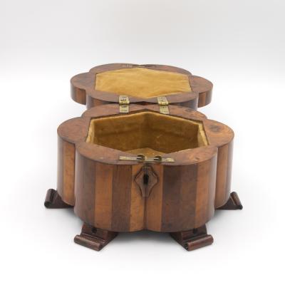 Specimen Wood Box In The Form Of A Lotus Flower English Circa 1850