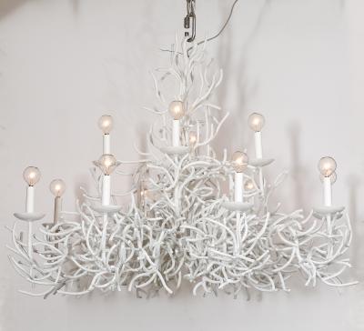 Spectacular 12 Candelabra Light Faux Coral Chandelier