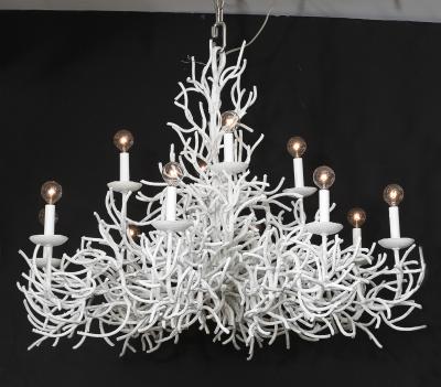 Spectacular 12 Candelabra Light Faux Coral Chandelier