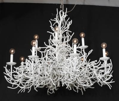 Spectacular 12 Candelabra Light Faux Coral Chandelier