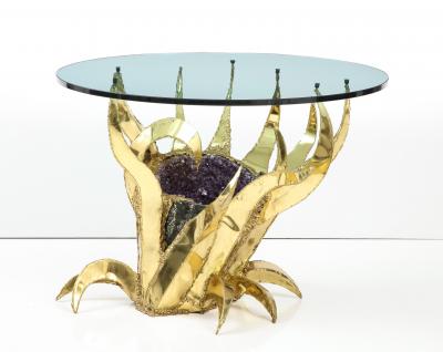 Spectacular 1970s Brutalist Amethyst Geode Table