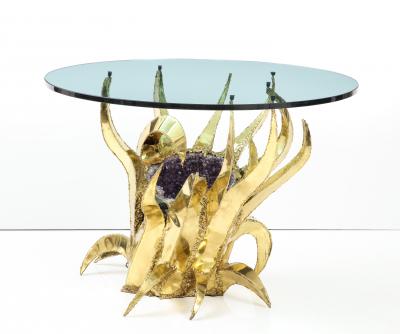 Spectacular 1970s Brutalist Amethyst Geode Table