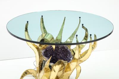 Spectacular 1970s Brutalist Amethyst Geode Table