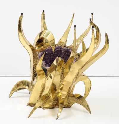 Spectacular 1970s Brutalist Amethyst Geode Table