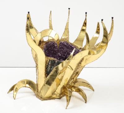 Spectacular 1970s Brutalist Amethyst Geode Table