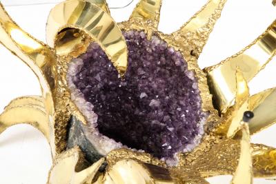 Spectacular 1970s Brutalist Amethyst Geode Table