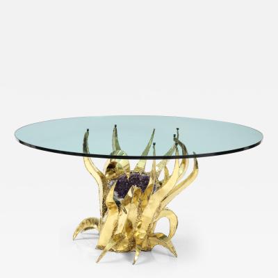 Spectacular 1970s Brutalist Amethyst Geode Table