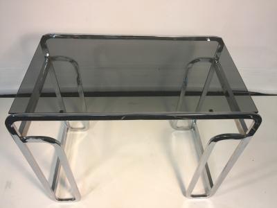 Spectacular 1970s Italian Modern Chrome Desk and Chair