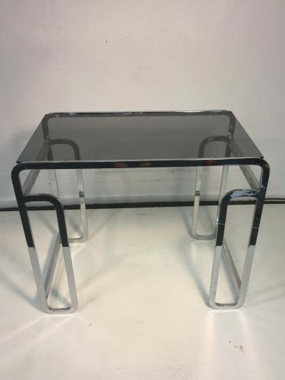 Spectacular 1970s Italian Modern Chrome Desk and Chair