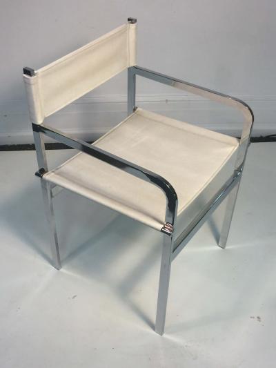 Spectacular 1970s Italian Modern Chrome Desk and Chair