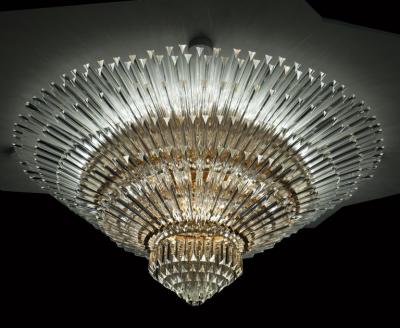 Spectacular Contemporary Italian Murano Glass Triedi Ceiling Light