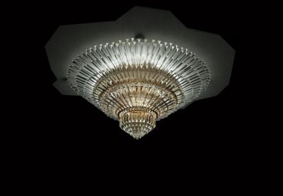 Spectacular Contemporary Italian Murano Glass Triedi Ceiling Light