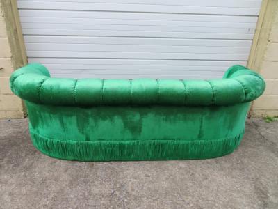 Spectacular Hollywood Regency Tufted Curved Kidney Sofa