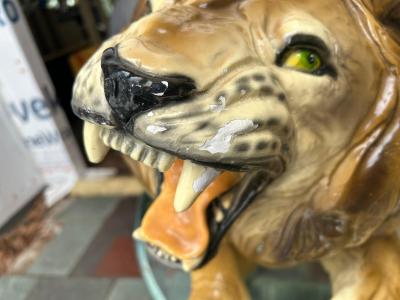 Spectacular Huge Italian Terra Cotta Glazed Roaring Lion Mid century Modern