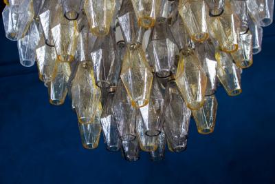Spectacular Mid Century Grey and Amber Poliedri Chandelier 1960