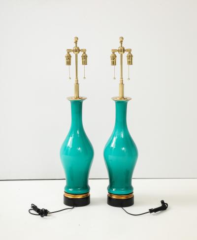 Spectacular Pair of Large Murano Glass Lamps 