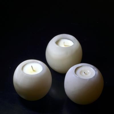 Sphere white Onyx Candle Holder