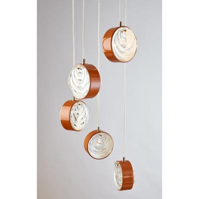 Spiral Cascading Chandelier Italy 1960s