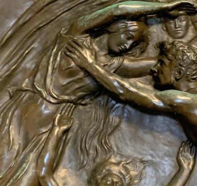 Spirit Rising Large Bronze Sculptural Relief Panel 