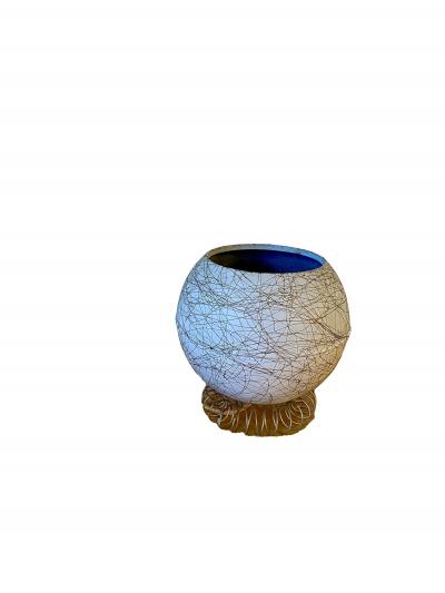 Splatter Paint 1950s Eyeball Lamp Sitting on Coiled Metal Base