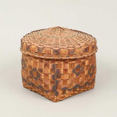 Splint Woven Lidded Basket