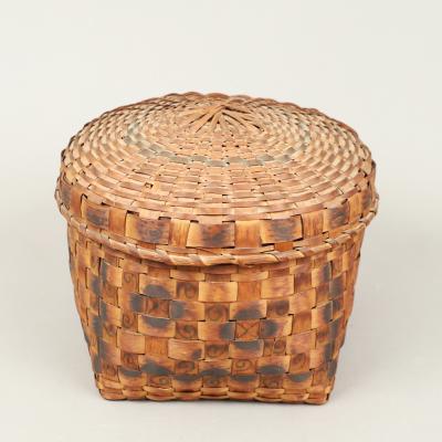 Splint Woven Lidded Basket