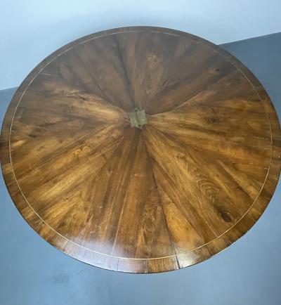Split C Leg Rustic Dining Table Two Large Leaves Brass Inlays