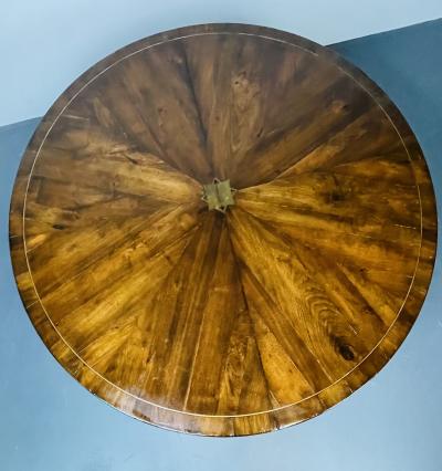 Split C Leg Rustic Dining Table Two Large Leaves Brass Inlays