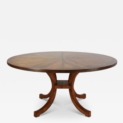 Split C Leg Rustic Dining Table Two Large Leaves Brass Inlays