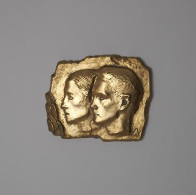 Spring Wall Relief by W in Aaltonen Gilded Plaster Finland 1951