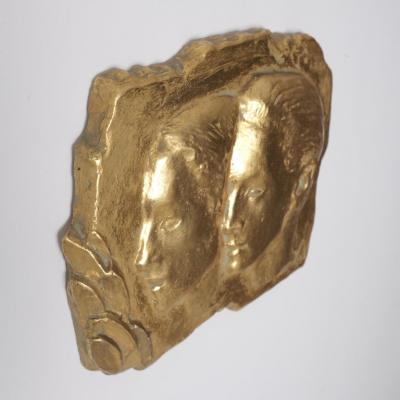Spring Wall Relief by W in Aaltonen Gilded Plaster Finland 1951
