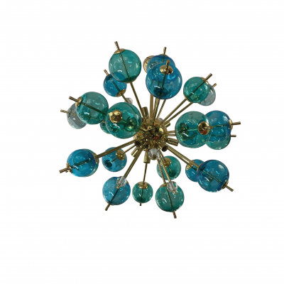 Sputnik Murano Bubbles Turquoise Chandelier