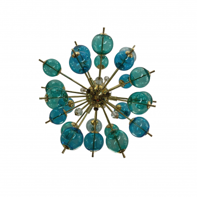 Sputnik Murano Bubbles Turquoise Chandelier