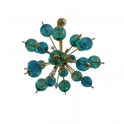 Sputnik Murano Bubbles Turquoise Chandelier