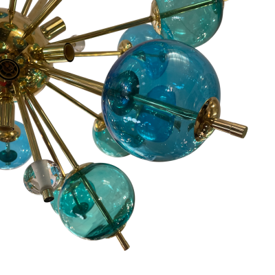 Sputnik Murano Bubbles Turquoise Chandelier