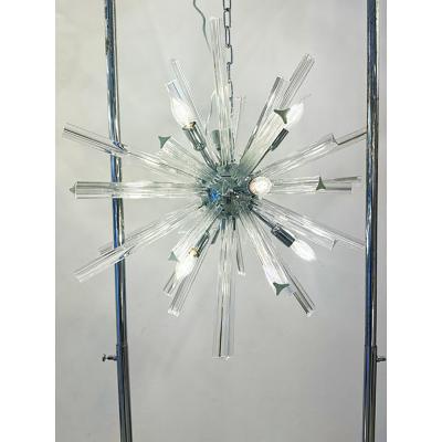 Sputnik Triedro Murano Glass Chandelier in Venini Style