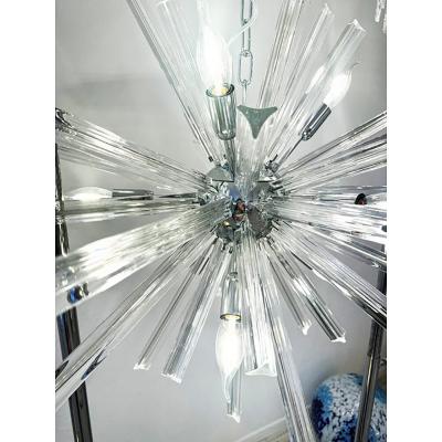 Sputnik Triedro Murano Glass Chandelier in Venini Style