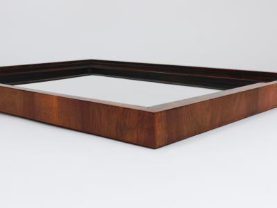 Square Biedermeier Antique 19th Century Walnut Wall Mirror Vienna 1850s