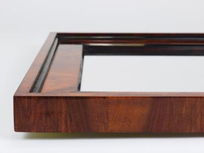 Square Biedermeier Antique 19th Century Walnut Wall Mirror Vienna 1850s