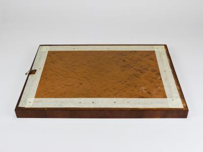 Square Biedermeier Antique 19th Century Walnut Wall Mirror Vienna 1850s