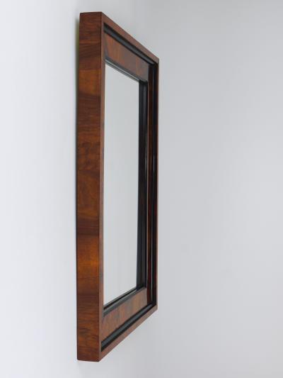 Square Biedermeier Antique 19th Century Walnut Wall Mirror Vienna 1850s