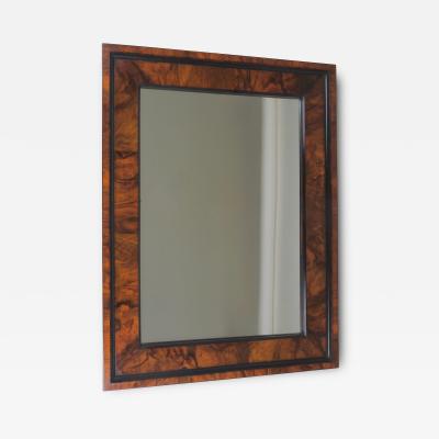 Square Biedermeier Antique 19th Century Walnut Wall Mirror Vienna 1850s