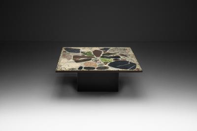 Square Coffee Table with Stone Top Norway ca 1960s