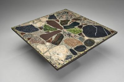 Square Coffee Table with Stone Top Norway ca 1960s
